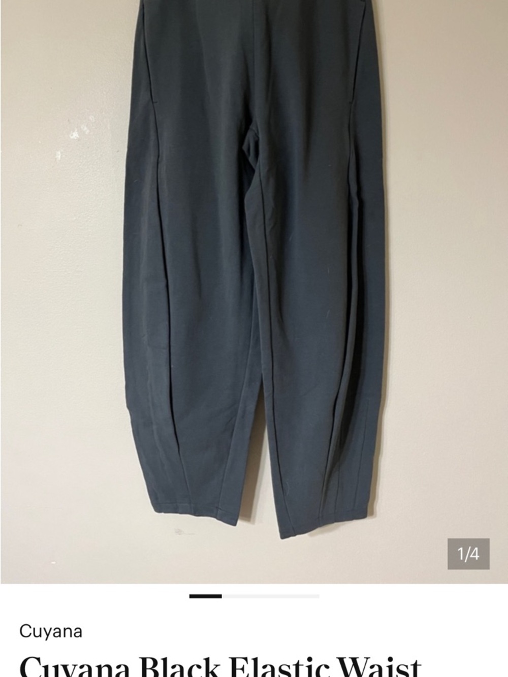 Cuyana Black Elastic-Waist Men’s Trousers